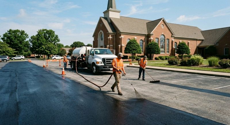 Church Parking Lot Sealcoating in Greenville, SC