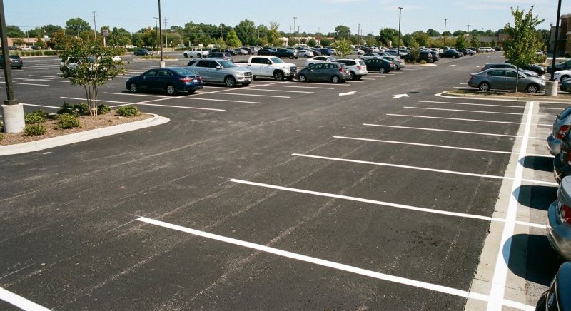 Concrete Parking Lot Striping in Roswell, GA