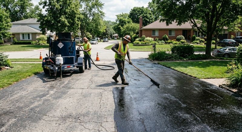 Hot Tar Driveway Sealing in San Antonio, TX